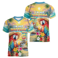Hawaii Parrot Women V-Neck T-Shirt Im Not Waiting Till 5 Oclock LT05 - Polynesian Pride