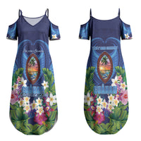 Guam Liberation Day Family Matching Summer Maxi Dress and Hawaiian Shirt Pas Para I Chamoru