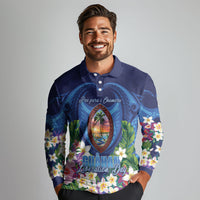 Guam Liberation Day Long Sleeve Polo Shirt Pas Para I Chamoru