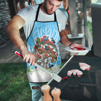 New Zealand Birds Christmas Apron Pohutukawa Xmas Tree