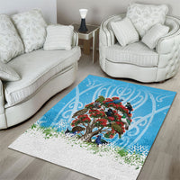 New Zealand Birds Christmas Area Rug Pohutukawa Xmas Tree