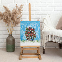New Zealand Birds Christmas Canvas Wall Art Pohutukawa Xmas Tree