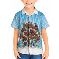 New Zealand Birds Christmas Hawaiian Shirt Pohutukawa Xmas Tree LT05 - Polynesian Pride
