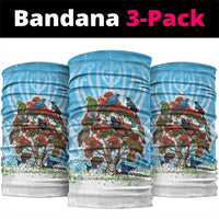 New Zealand Birds Christmas Neck Gaiter Pohutukawa Xmas Tree