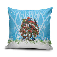 New Zealand Birds Christmas Pillow Cover Pohutukawa Xmas Tree