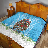 New Zealand Birds Christmas Quilt Pohutukawa Xmas Tree