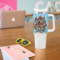 New Zealand Birds Christmas Tumbler With Handle Pohutukawa Xmas Tree