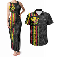 Hawaii Lei Kanaka Maoli Flag Couples Matching Tank Maxi Dress and Hawaiian Shirt Tropical Vibes