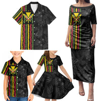 Hawaii Lei Kanaka Maoli Flag Family Matching Puletasi and Hawaiian Shirt Tropical Vibes