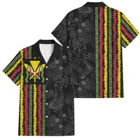 Hawaii Lei Kanaka Maoli Flag Family Matching Short Sleeve Bodycon Dress and Hawaiian Shirt Tropical Vibes LT05 Dad's Shirt - Short Sleeve Black - Polynesian Pride