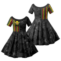 Hawaii Lei Kanaka Maoli Flag Family Matching Short Sleeve Bodycon Dress and Hawaiian Shirt Tropical Vibes LT05 Daughter's Dress Black - Polynesian Pride