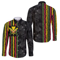 Hawaii Lei Kanaka Maoli Flag Family Matching Summer Maxi Dress and Hawaiian Shirt Tropical Vibes LT05 Dad's Shirt - Long Sleeve Black - Polynesian Pride