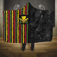 Hawaii Lei Kanaka Maoli Flag Hooded Blanket Tropical Vibes