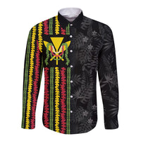 Hawaii Lei Kanaka Maoli Flag Long Sleeve Button Shirt Tropical Vibes