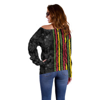 Hawaii Lei Kanaka Maoli Flag Off Shoulder Sweater Tropical Vibes