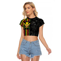 Hawaii Lei Kanaka Maoli Flag Raglan Cropped T Shirt Tropical Vibes