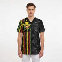 Hawaii Lei Kanaka Maoli Flag Scrub Top Tropical Vibes