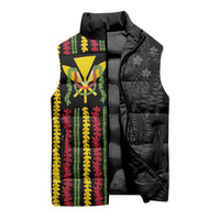 Hawaii Lei Kanaka Maoli Flag Sleeveless Puffer Jacket Tropical Vibes