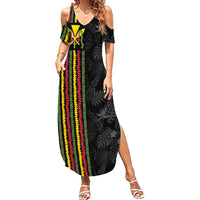 Hawaii Lei Kanaka Maoli Flag Summer Maxi Dress Tropical Vibes