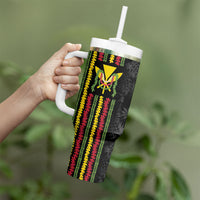 Hawaii Lei Kanaka Maoli Flag Tumbler With Handle Tropical Vibes