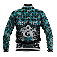 New Zealand Maori Baseball Jacket Poutama Pikorua - Single Twist Paua Shell
