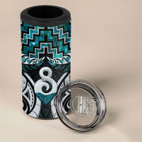 New Zealand Maori 4 in 1 Can Cooler Tumbler Poutama Pikorua - Single Twist Paua Shell