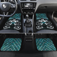 New Zealand Maori Car Mats Poutama Pikorua - Single Twist Paua Shell