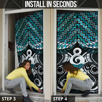 New Zealand Maori Door Cover Poutama Pikorua - Single Twist Paua Shell