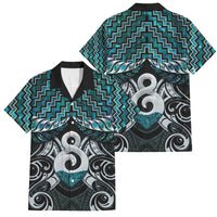 New Zealand Maori Family Matching Long Sleeve Bodycon Dress and Hawaiian Shirt Poutama Pikorua - Single Twist Paua Shell LT05 Dad's Shirt - Short Sleeve Turquoise - Polynesian Pride