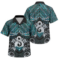New Zealand Maori Family Matching Long Sleeve Bodycon Dress and Hawaiian Shirt Poutama Pikorua - Single Twist Paua Shell LT05 Son's Shirt Turquoise - Polynesian Pride