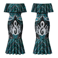 New Zealand Maori Family Matching Mermaid Dress and Hawaiian Shirt Poutama Pikorua - Single Twist Paua Shell