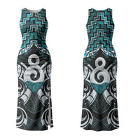 New Zealand Maori Family Matching Tank Maxi Dress and Hawaiian Shirt Poutama Pikorua - Single Twist Paua Shell