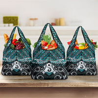 New Zealand Maori Grocery Bag Poutama Pikorua - Single Twist Paua Shell