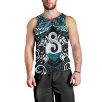 New Zealand Maori Men Tank Top Poutama Pikorua - Single Twist Paua Shell