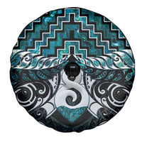 New Zealand Maori Spare Tire Cover Poutama Pikorua - Single Twist Paua Shell