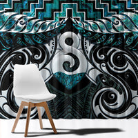 New Zealand Maori Window Curtain Poutama Pikorua - Single Twist Paua Shell