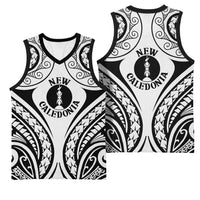 New Caledonia Day Basketball Jersey Polynesian Curves White Color LT05 - Polynesian Pride