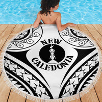 New Caledonia Day Beach Blanket Polynesian Curves White Color - Polynesian Pride