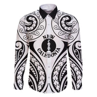 New Caledonia Day Family Matching Off The Shoulder Long Sleeve Dress and Hawaiian Shirt Polynesian Curves White Color - Polynesian Pride