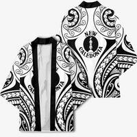 New Caledonia Day Kimono Polynesian Curves White Color - Polynesian Pride