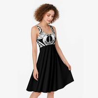 New Caledonia Day Midi Dress Polynesian Curves White Color - Polynesian Pride