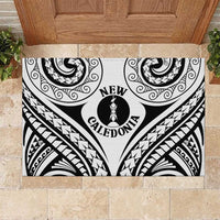 New Caledonia Day Rubber Doormat Polynesian Curves White Color - Polynesian Pride