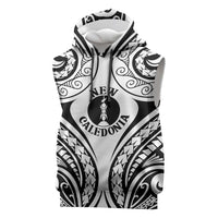 New Caledonia Day Sleeveless Hoodie Polynesian Curves White Color - Polynesian Pride