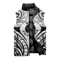 New Caledonia Day Sleeveless Puffer Jacket Polynesian Curves White Color LT05 - Polynesian Pride