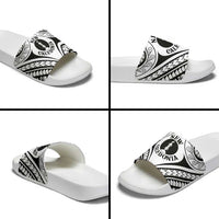 New Caledonia Day Slide Sandals Polynesian Curves White Color - Polynesian Pride