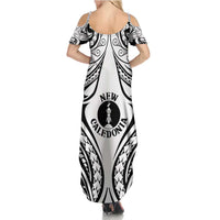 New Caledonia Day Summer Maxi Dress Polynesian Curves White Color - Polynesian Pride