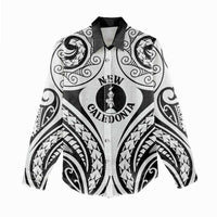 New Caledonia Day Women Casual Shirt Polynesian Curves White Color - Polynesian Pride