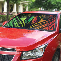 New Caledonia Day Auto Sun Shade Polynesian Curves Reggae Color - Polynesian Pride