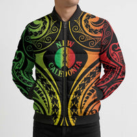 New Caledonia Day Bomber Puffer Jacket Polynesian Curves Reggae Color LT05 - Polynesian Pride