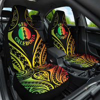 New Caledonia Day Car Seat Cover Polynesian Curves Reggae Color - Polynesian Pride
